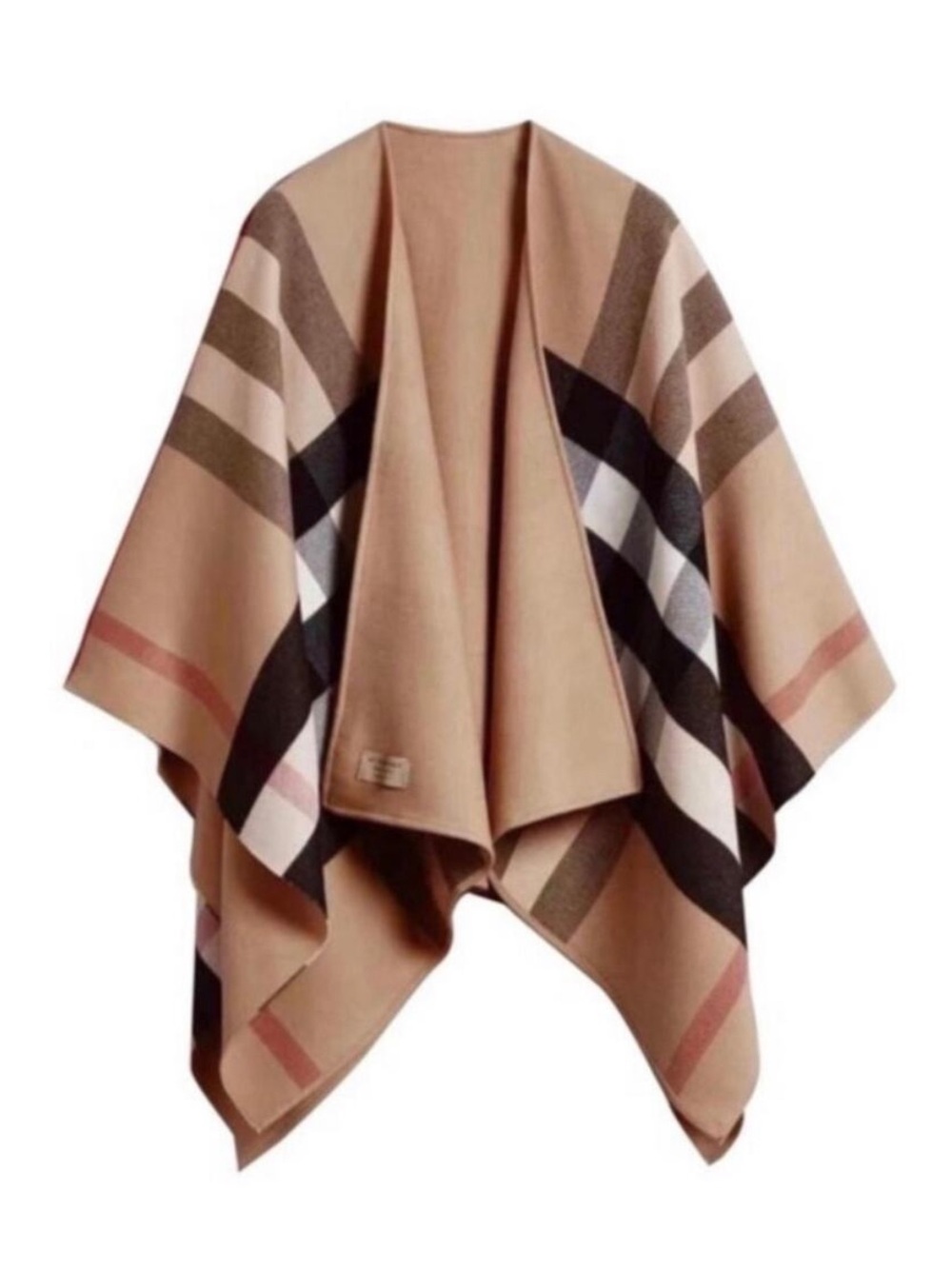 BURBERRY check reversible poncho cape wrap
